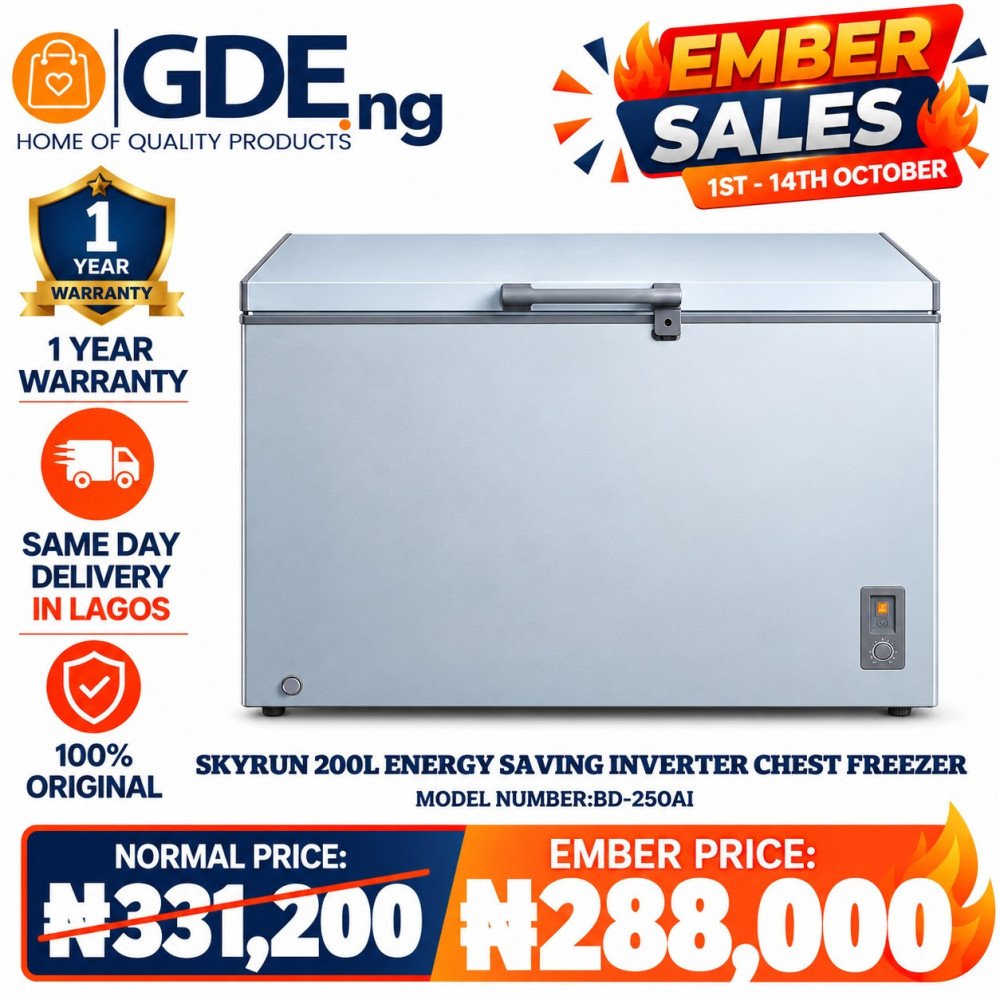 Skyrun 200l Chest Freezer  Grey