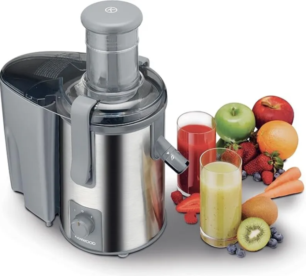 Kenwood Stainless Steel Juice Extractor – 700W – Wide Feed Tube + Anti-Drip – JEM51 (Grey/Silver)