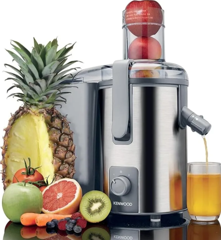 Kenwood Stainless Steel Juice Extractor – 700W – Wide Feed Tube + Anti-Drip – JEM51 (Grey/Silver)