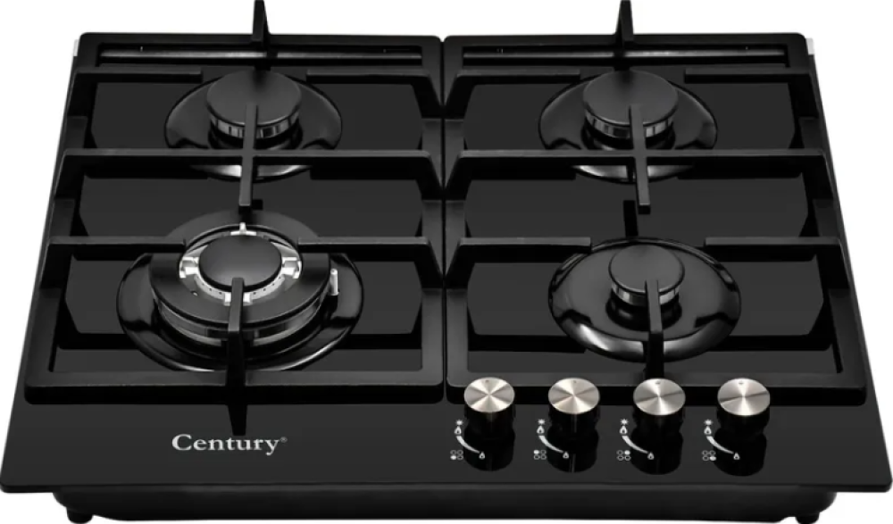 Century Built-In Gas Hob – CGS-401-A (60cm) – 4 Burner Tempered Glass Gas Cooker
