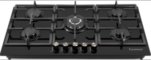 Century 5 Burner Built-In Gas Hob – CGS-501-A1 (90cm) – Stainless Steel Gas Cooker with Flame Failure Safety