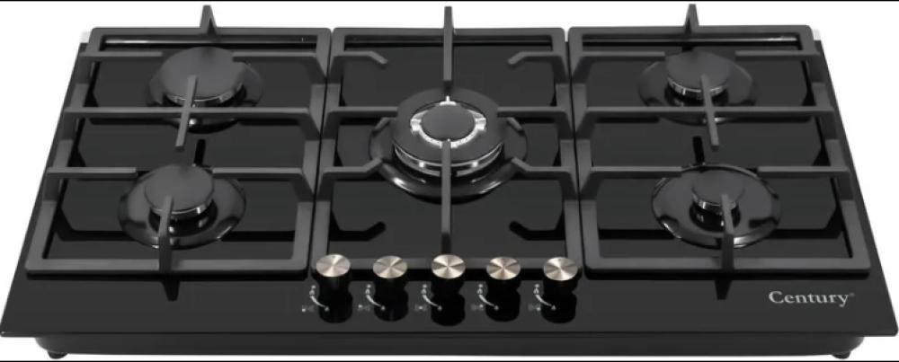 Century 5 Burner Built-In Gas Hob – CGS-501-A1 (90cm) – Stainless Steel Gas Cooker with Flame Failure Safety