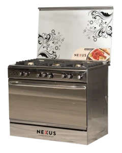 Nexus NX-9000S (90×60) Standing Gas Cooker – 5 Gas Burners + Multi-Function Gas Oven, Silver