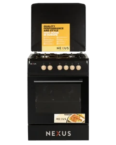 Nexus NX-6003B (60×60) Standing Gas Cooker – 4 Gas Burners + Gas Oven, Black