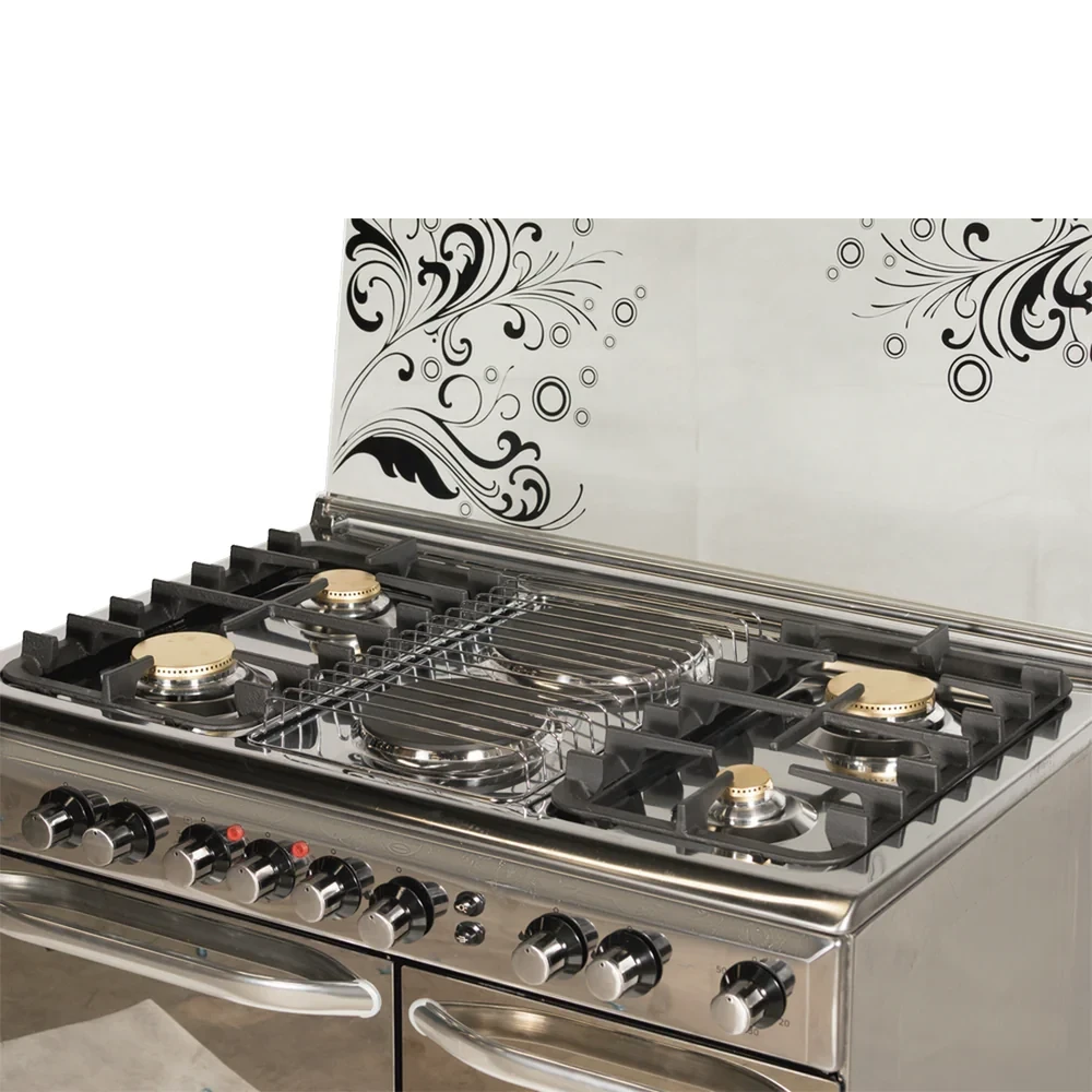 Nexus NNX-8001S (90×60) Standing Cooker – 4 Gas Burners + 2 Electric Plates, Dual Oven Compartment, Stainless Steel