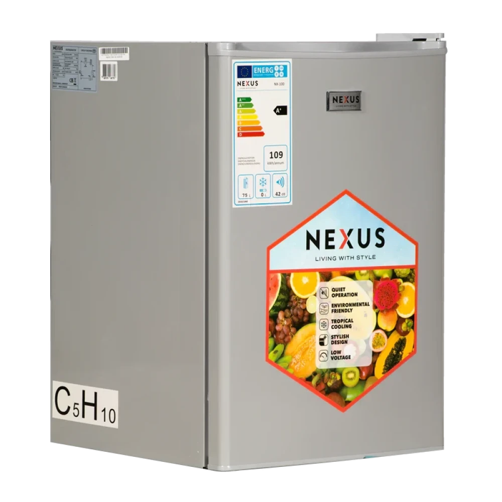 Nexus NX-100 75-Litre Single Door Fridge – Silver Finish, A+ Energy Rating, Quiet Operation