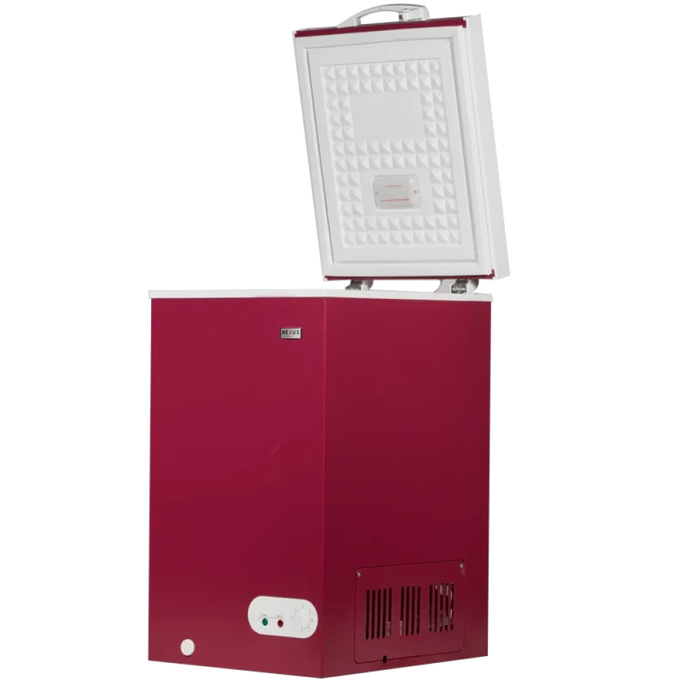 Nexus NX-150EF 105-Litre Chest Freezer – Red, A+ Energy Saving, Quiet Operation