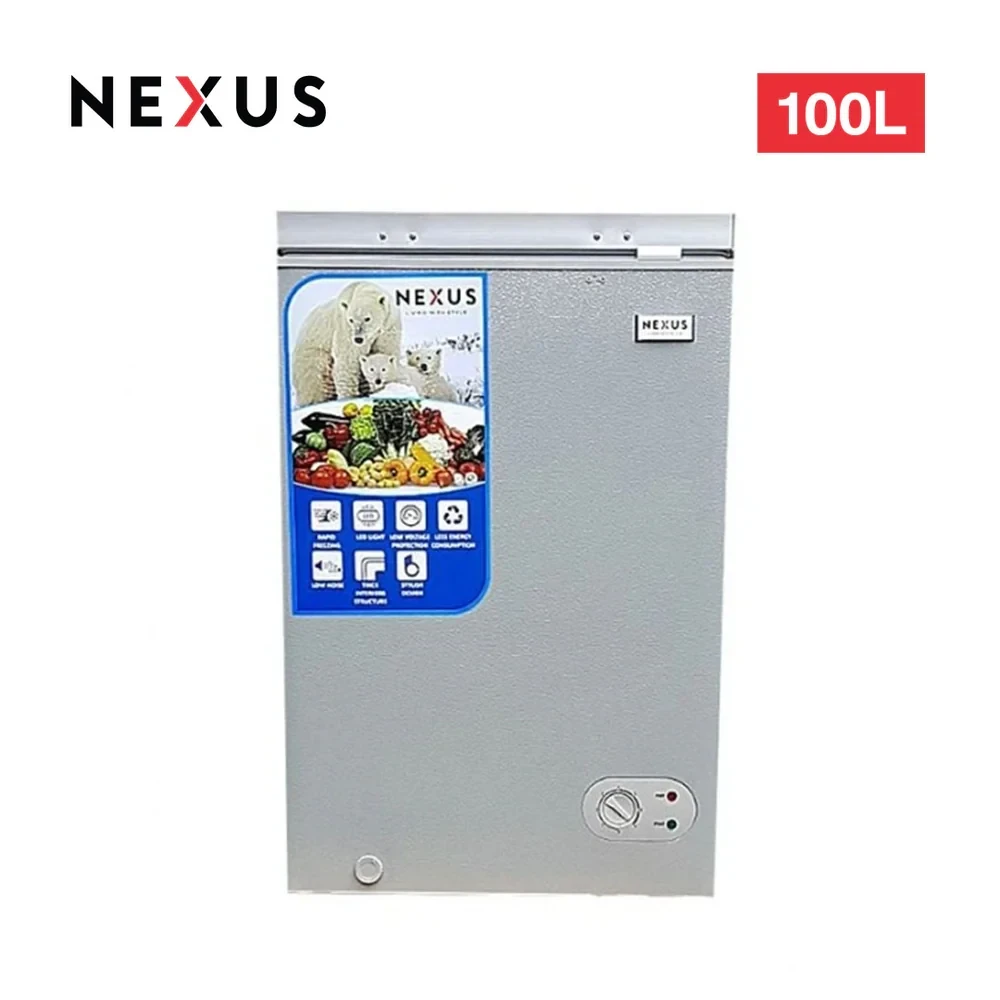 Nexus 100L Chest Freezer – NX-150HCE Silver (Fast Freezing + A+ Energy Rating)