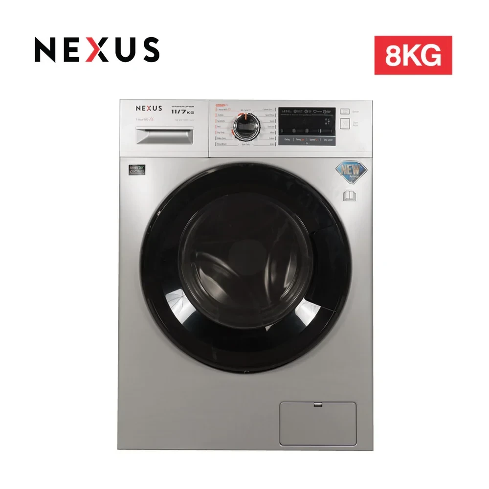 Nexus 8KG Washer Dryer NX-WM-WDML0805B – Fully Automatic & Eco-Friendly
