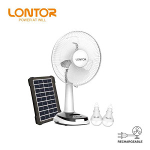 LONTOR 12INCH RECHARGEABLE 3IN1 SOLAR FAN