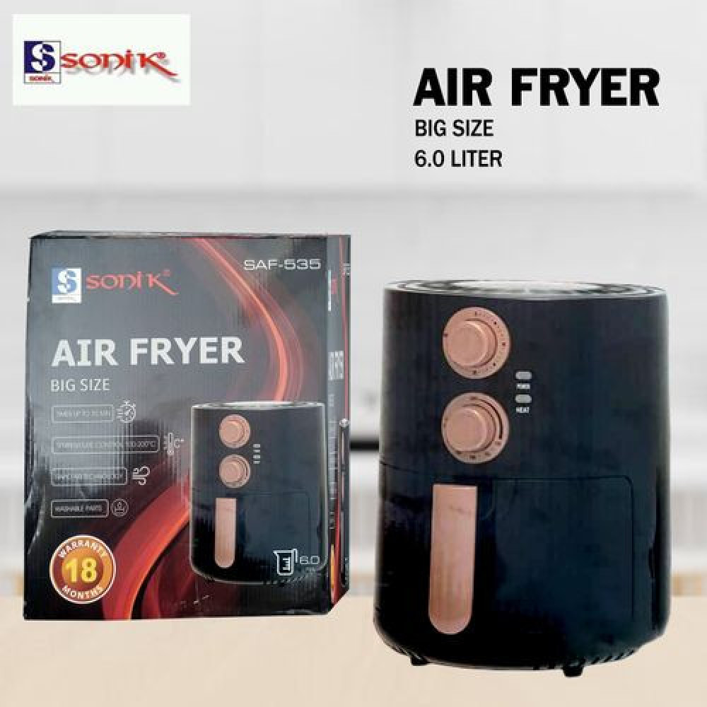 Sonik Japan 6.0 Litres AIR FRYER With 360° Heating Rotation