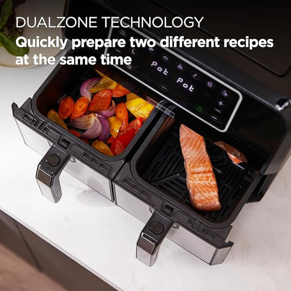 Kenwood kHealthy Twin HFM20.000MB, Double Air Fryer Oven With 8L Total Capacity
