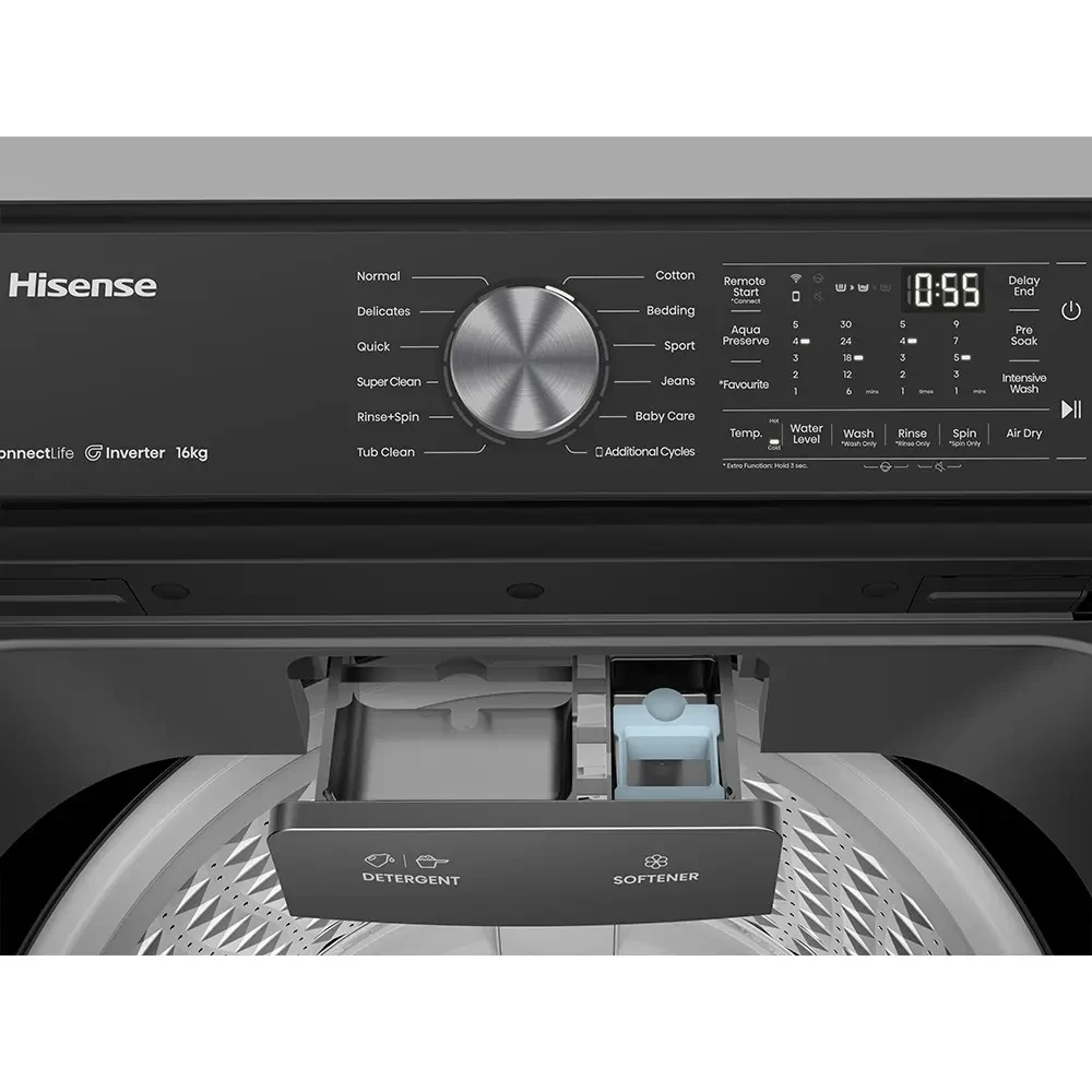 Hisense Top Load 20KG Washing Machine (WT5T2025DB) – Extra-Large Capacity for Family Laundry