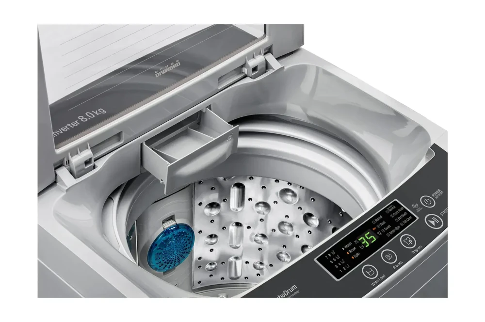 LG Top Load 8KG (T8585NDHV) Washing Machine – Smart Inverter, TurboDrum™, Punch+3