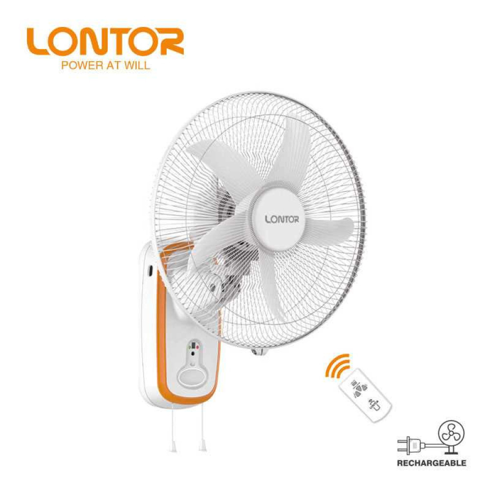 LONTOR 16INCH WALL MOUNT RECHARGEABLE FAN CTL-CF015R-16