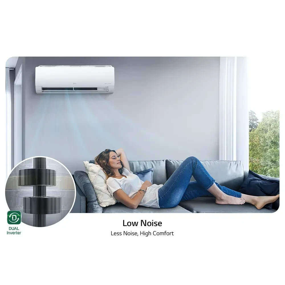 LG Split AC 1HP Dual Inverter S4-Q09AA3QA - 40% Fast Cooling 70% Energy Saving GenCool