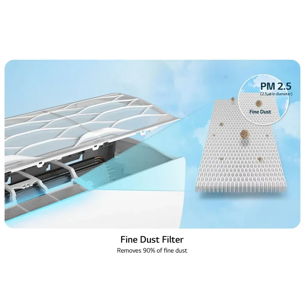 LG Split AC 1HP Dual Inverter S4-Q09AA3QA - 40% Fast Cooling 70% Energy Saving GenCool