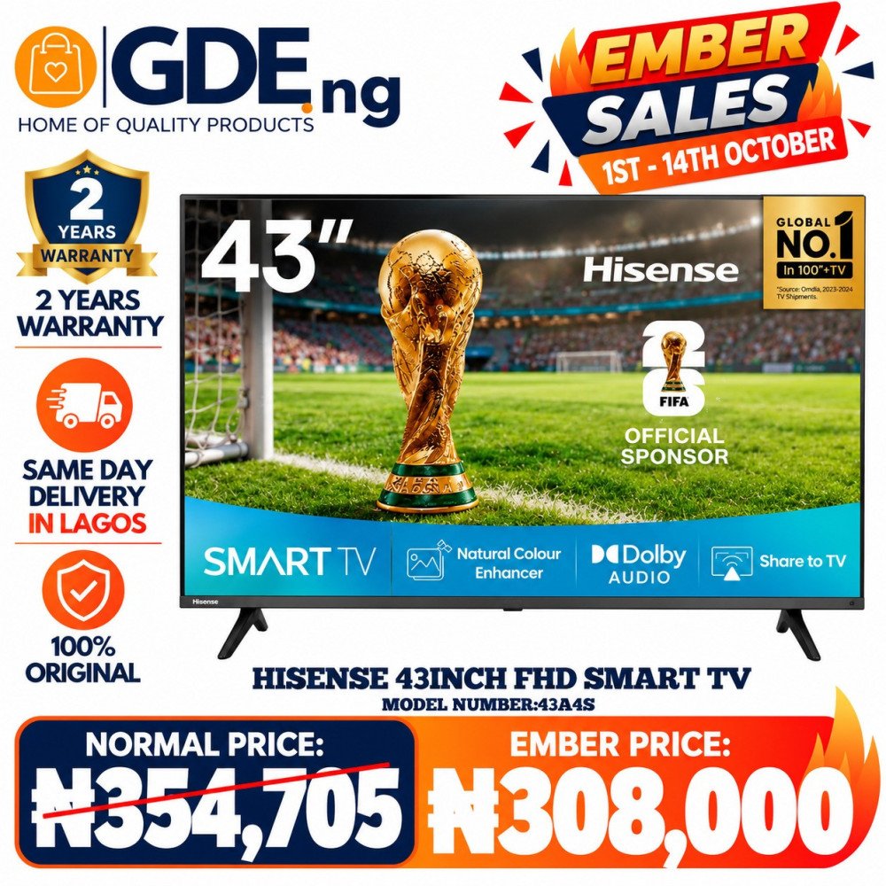 Hisense TV FHD 43 Inch A4S Smart TV