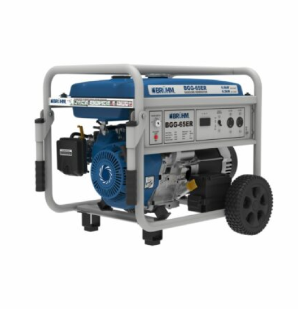 Bruhm 6kW Electric Start Generator BGG-65ER – Full Copper Coil, Wheels & Handle