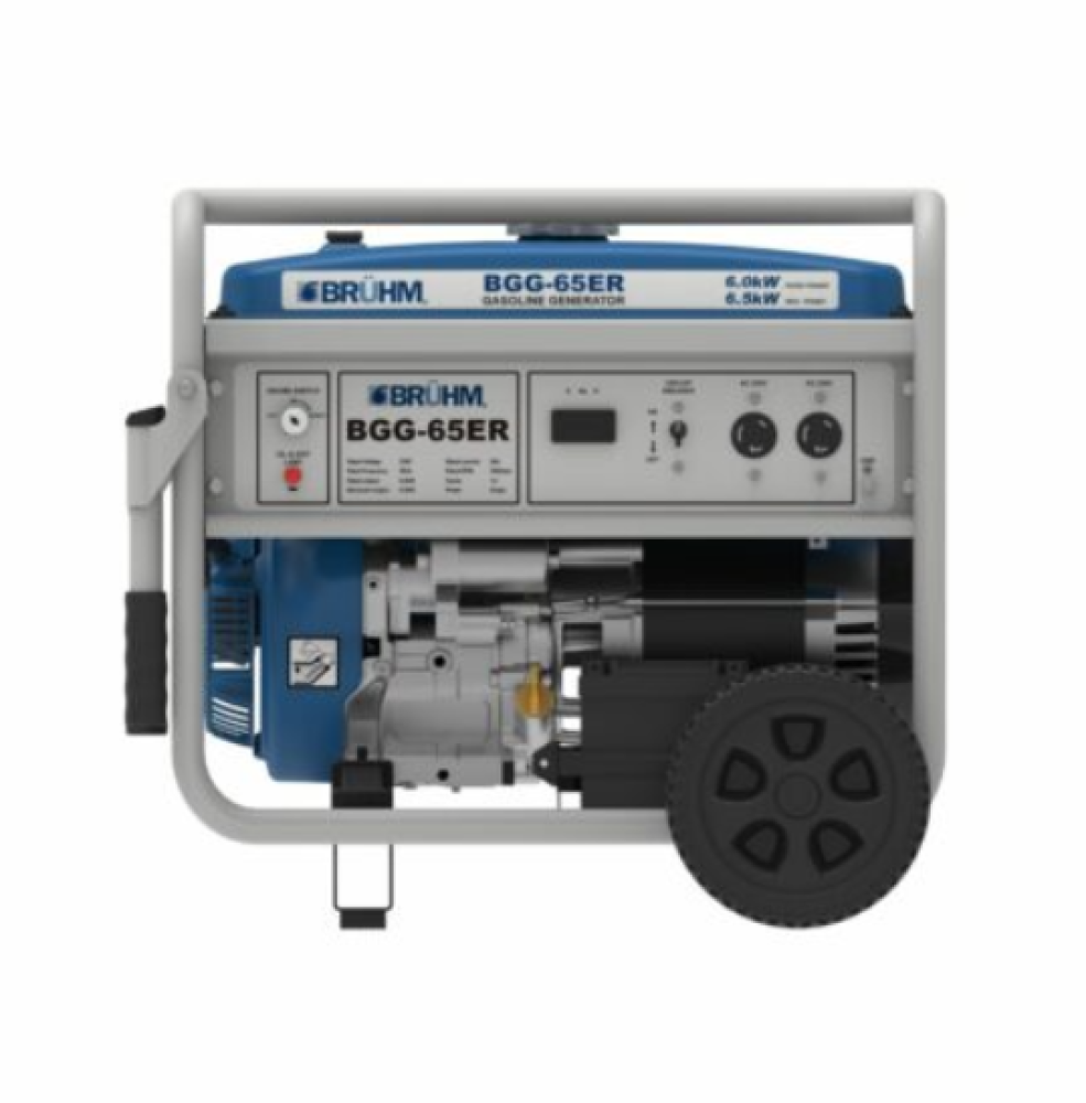 Bruhm 6kW Electric Start Generator BGG-65ER – Full Copper Coil, Wheels & Handle