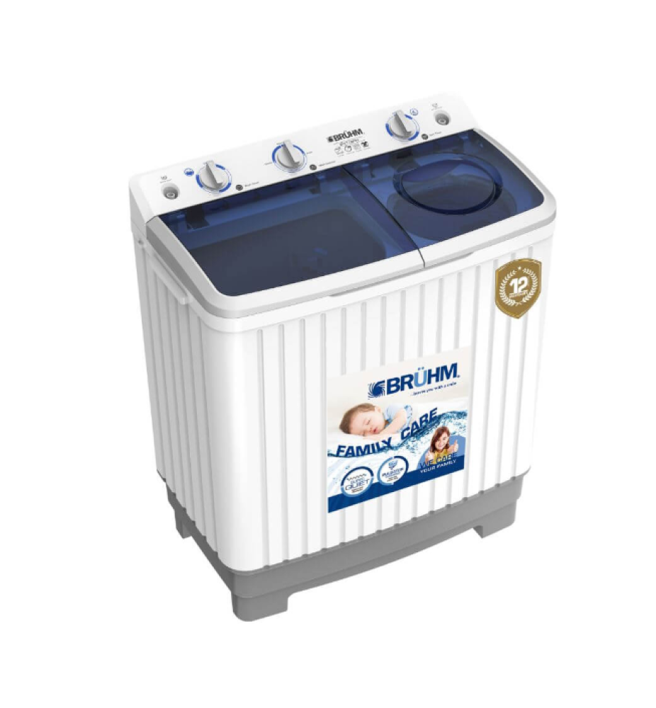 Bruhm 8KG Twin Tub Washing Machine BWT-080H – Magic Filter & Wind Jet Dry