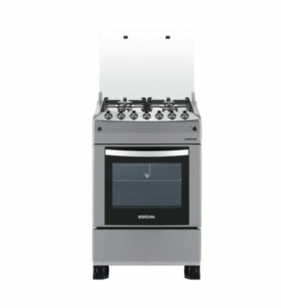 Bruhm 60x60cm Gas Cooker BGC-6640SS4 – 4 Gas Burners with Gas Oven, Double Glass Door
