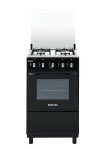 Bruhm 50x50cm Gas Cooker BGC-5531IB – 3 Gas Burners + 1 Electric, Black Finish