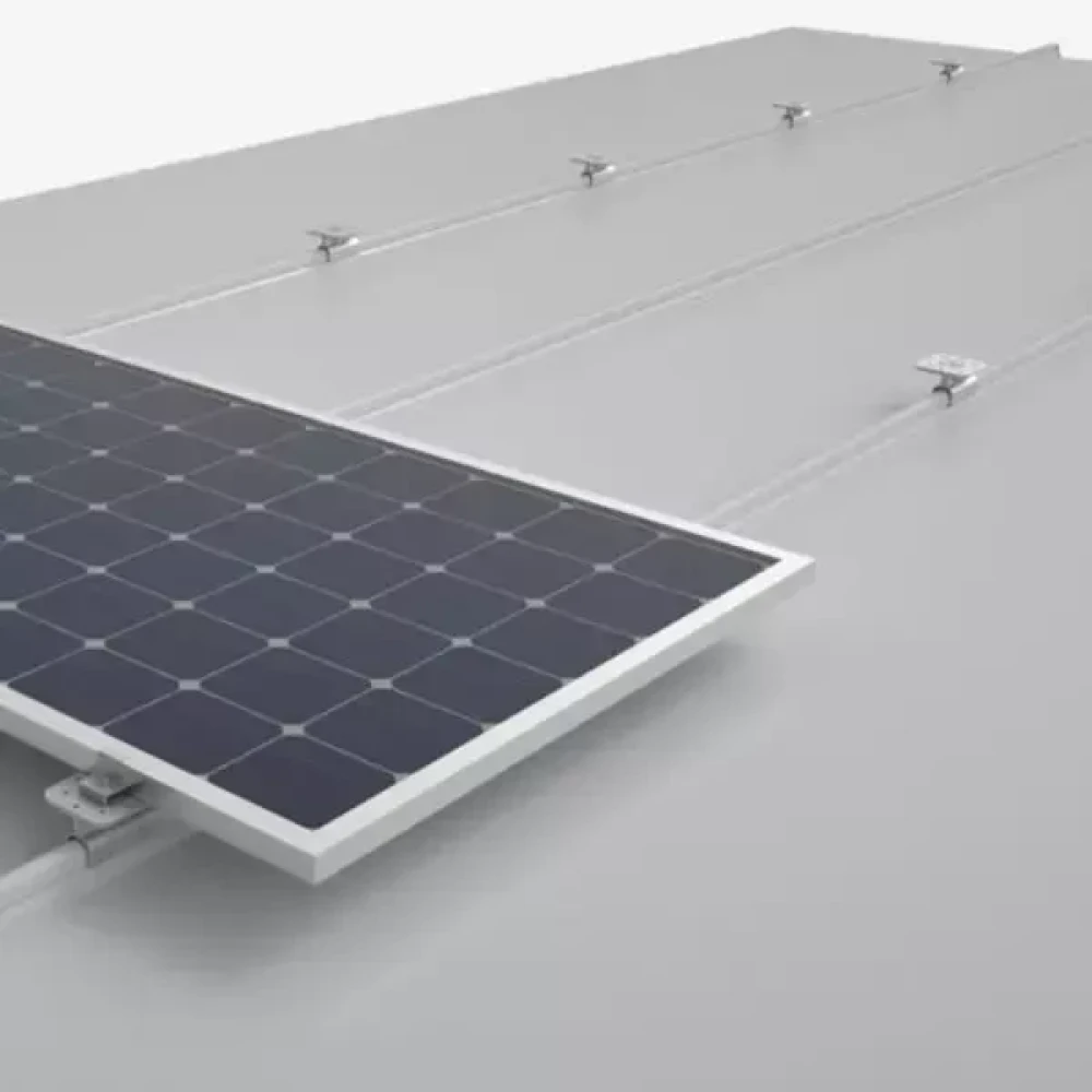 Metal Roof Mounting System for Solar Panels Holds 8 Panels per Set