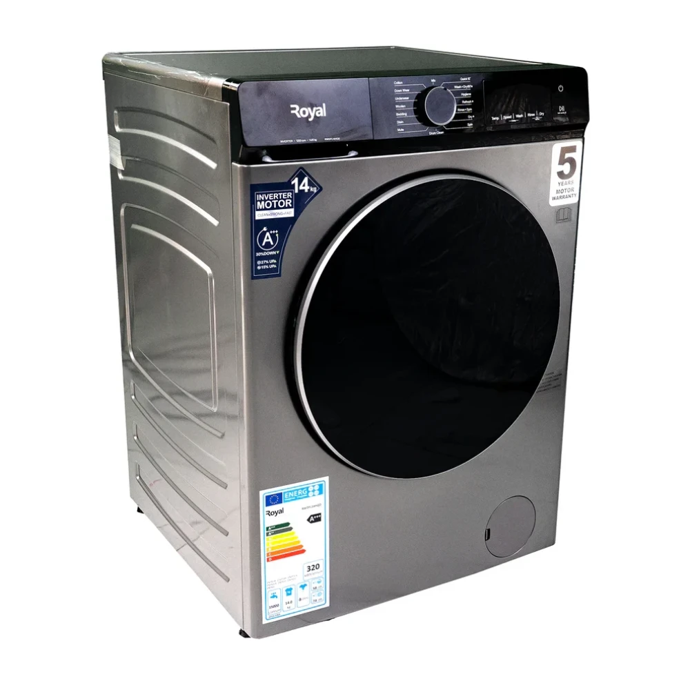 Royal 14KG Front Load Washer & Dryer RWDFL14HQD with Anti-Wrinkle and Extra Rinse