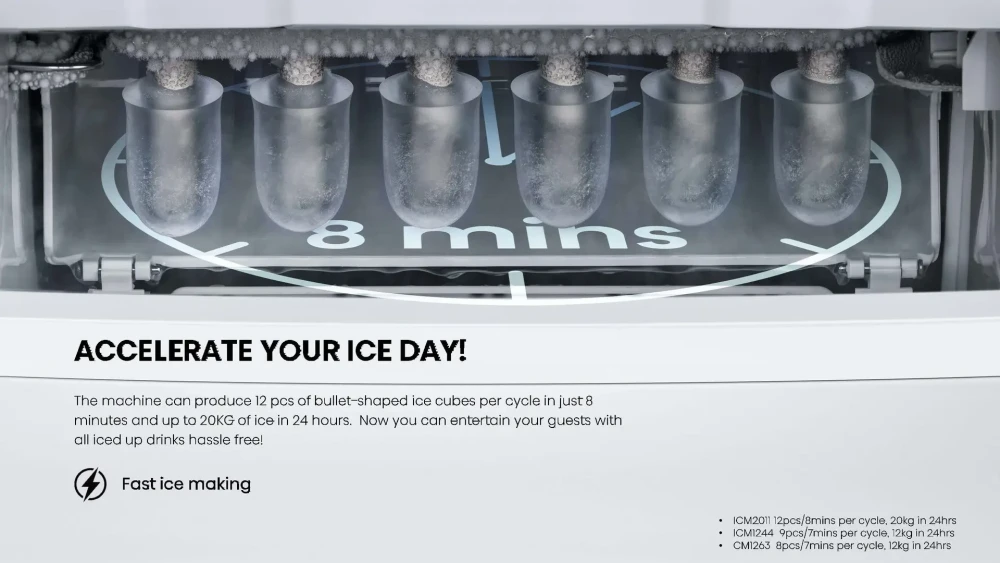 Hisense Ice Maker 12KG/24h (ICM1244) – 1.5L Water Tank, Compact & Fast Ice Making Machine