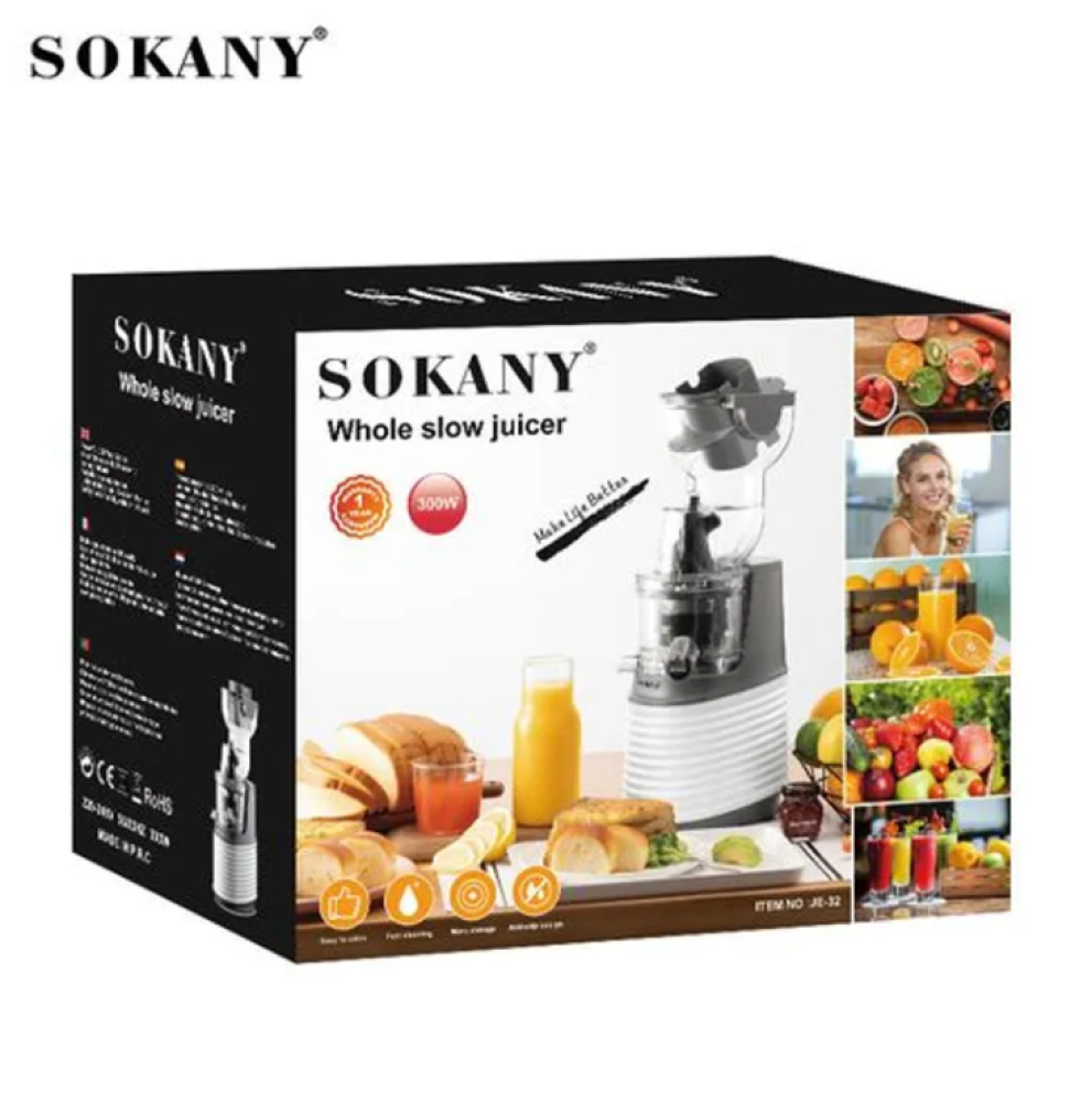Sokany JE-32 Ultra Whole Slow Juicer 300W Large Chute