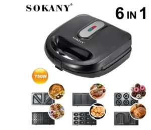 Sokany SK-908 6-in-1 Sandwich Maker Set 750W