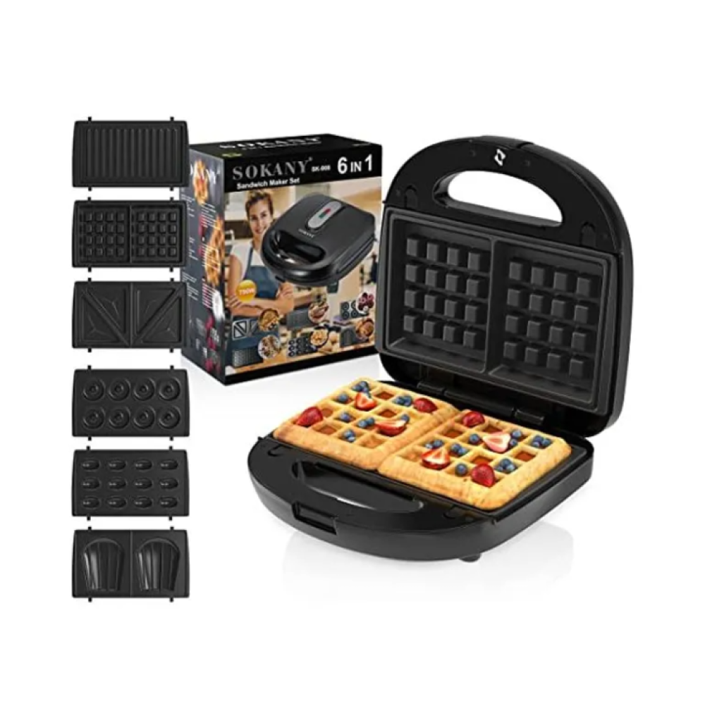 Sokany SK-908 6-in-1 Sandwich Maker Set 750W