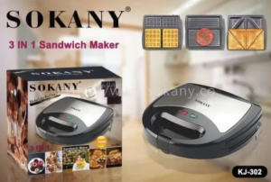 Sokany KJ-302 3-in-1 Sandwich Maker 750W Non-Stick