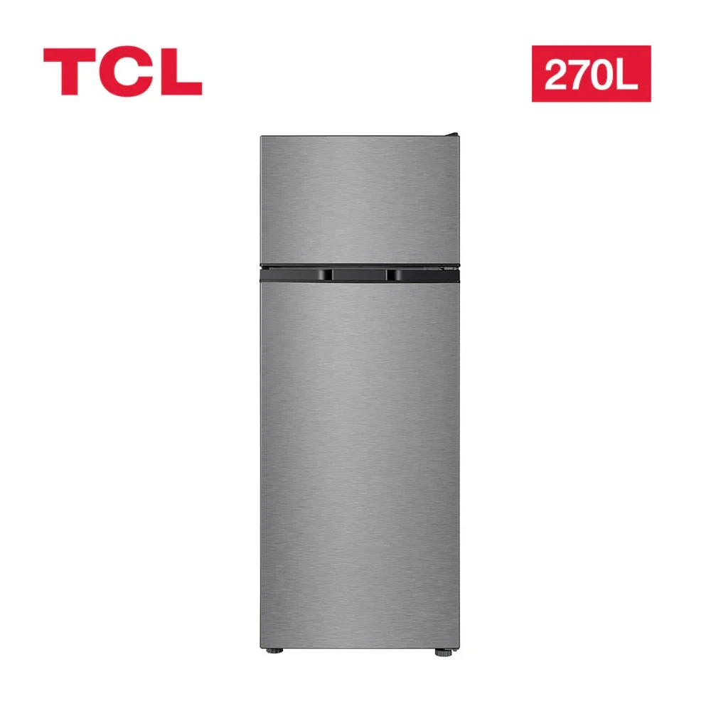 TCL 153L Double Door Refrigerator – Silver (F153TM), No-Frost, LED Light, Low Noise
