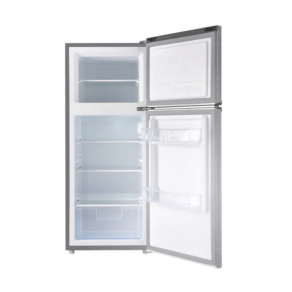 TCL 153L Double Door Refrigerator – Silver (F153TM), No-Frost, LED Light, Low Noise
