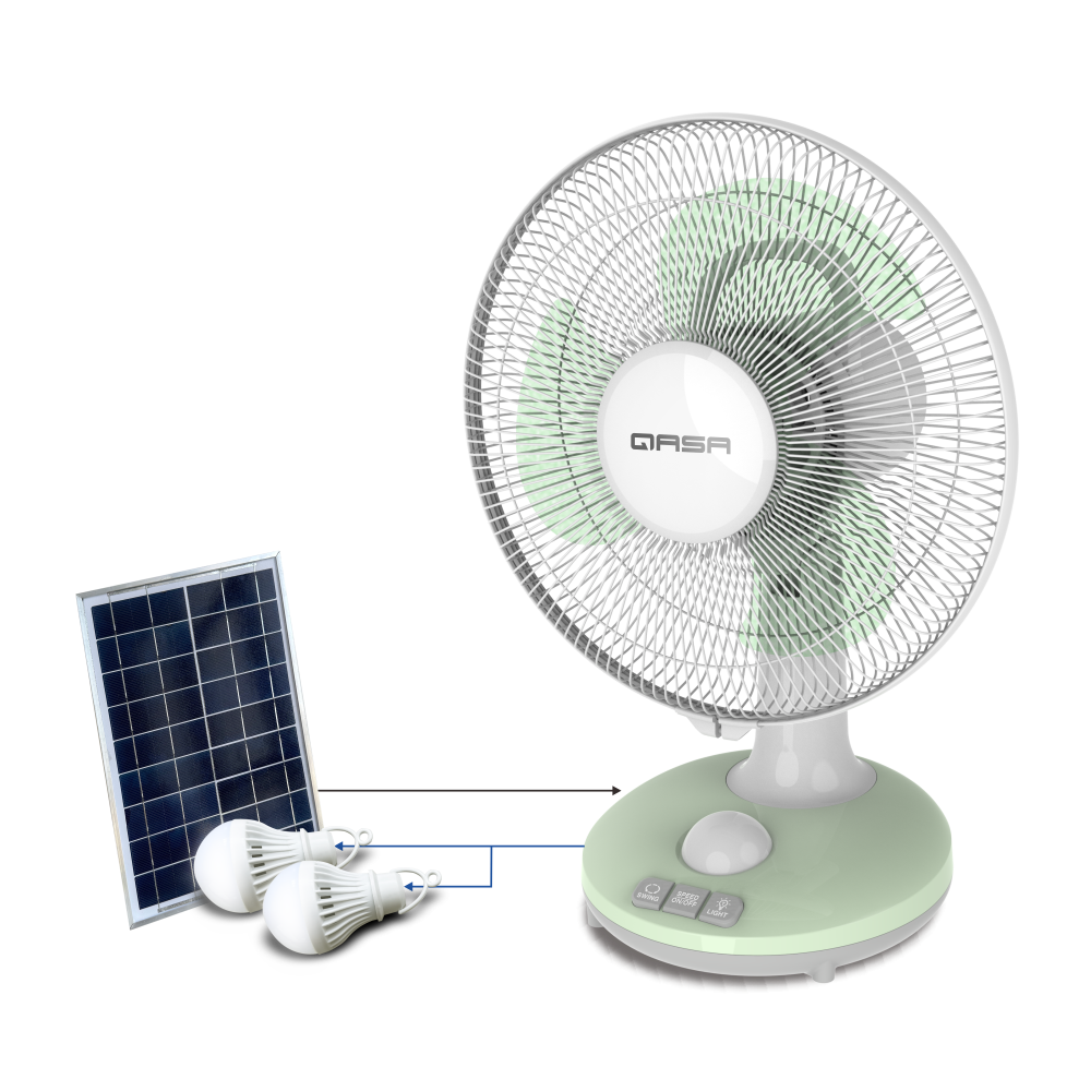 QASA 12INCH AC/DC RECHARGEABLE 3in1 SOLAR TABLE FAN  QRF-2912