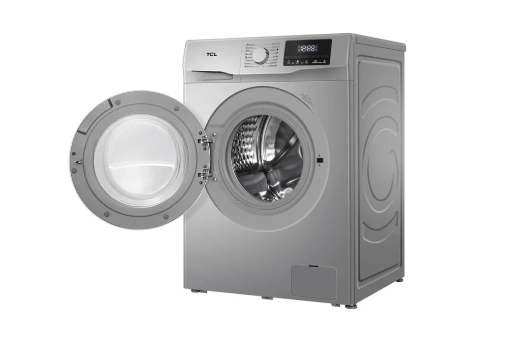 TCL 9KG Front Load Washing Machine (P609FLS) – Silver | Digital Inverter, 1400 RPM, Heat Sterilization