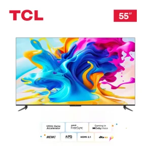TCL 55 Inch QLED 4K Google TV (55C645) – Dolby Vision·Atmos, HDR10+, 120Hz Game Accelerator