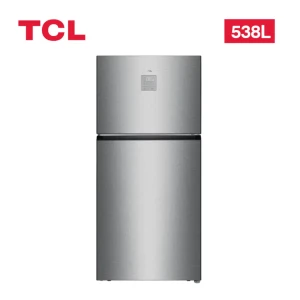 TCL 538L Double Door Refrigerator – No-Frost, Silver, Water Dispenser (P545TMS)