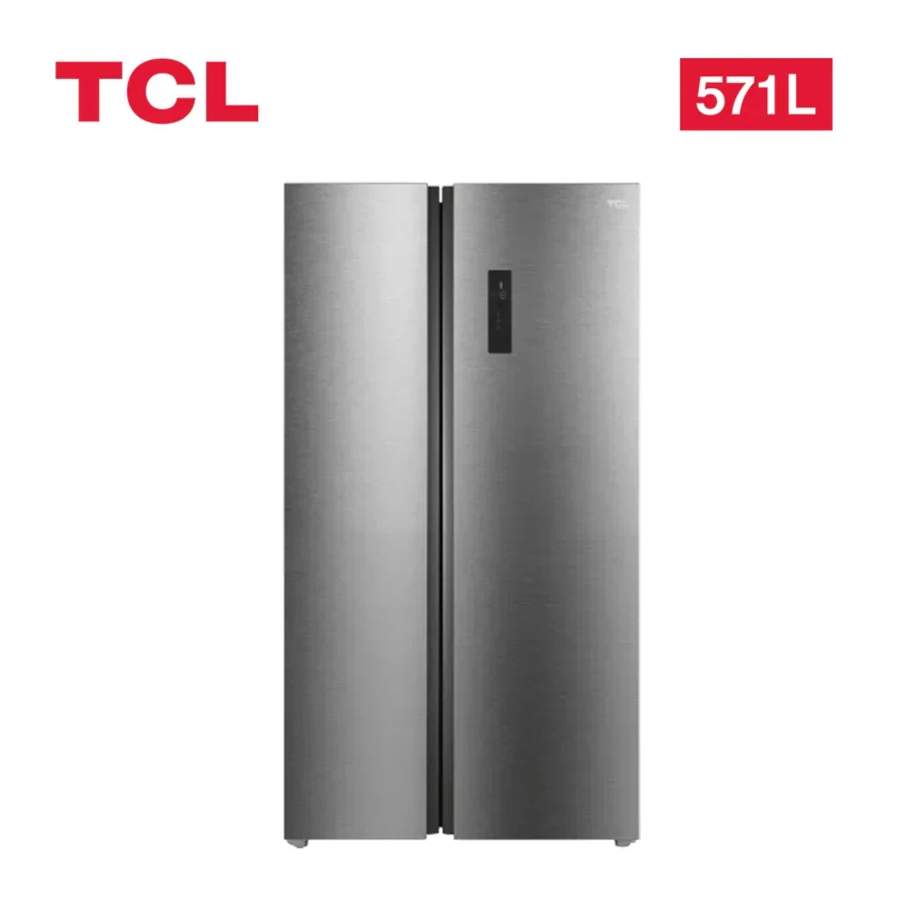 TCL 571L Side-by-Side Refrigerator – No Frost, Twin Eco Inverter, Silver (P650CD)