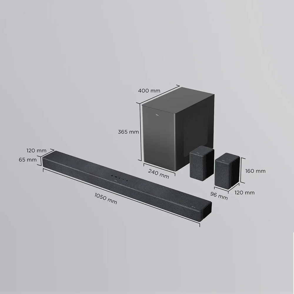 TCL X937U 7.1.4 Channel Soundbar with Wireless Subwoofer – 1020W Dolby Atmos & DTS:X, AI Sonic Adaptation