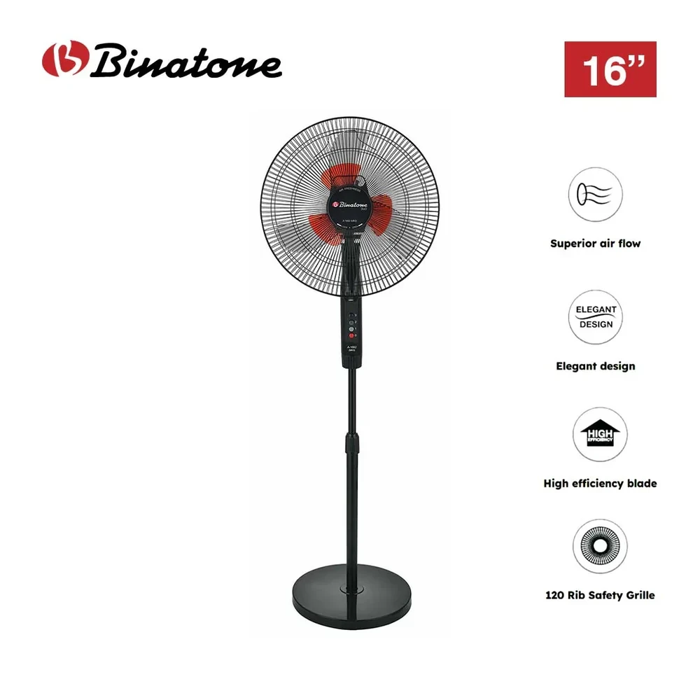 Binatone 16" Stand Fan (A1692 MK5) – 3-Blade, 70W, Adjustable Height & Swivel