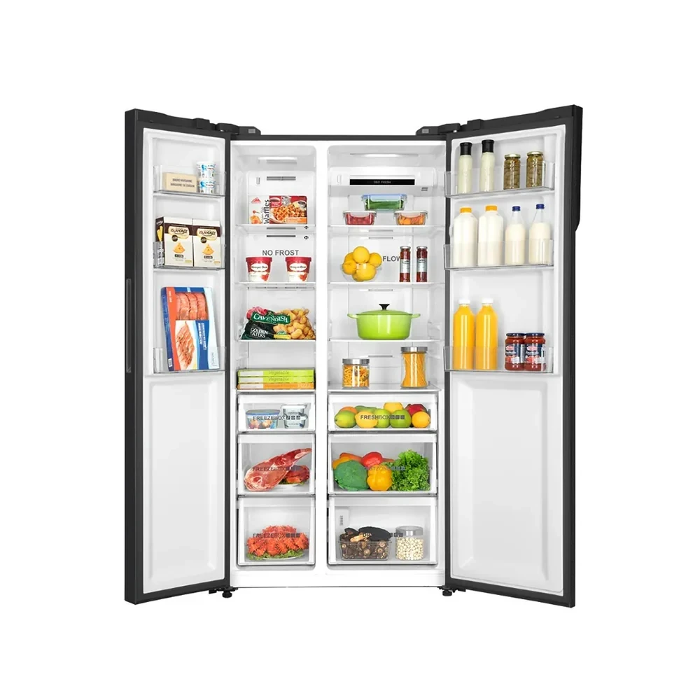Haier Thermocool 619L Side-by-Side Refrigerator (HRF-619SI(B)) – Inverter, DEO Fresh, Black Glass Finish