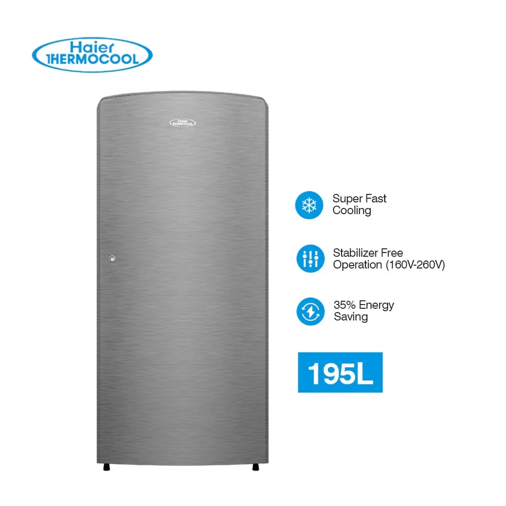 Haier 195L Single Door Refrigerator with Reversible Door – HR-195CS (Silver)