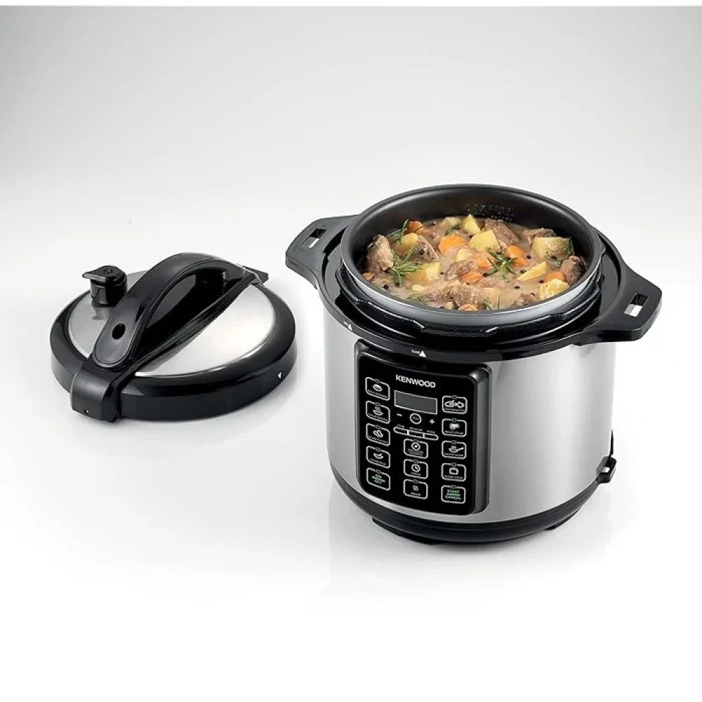 Kenwood 6L Electric Pressure Cooker – 1000W with 14 Programs | PCM60 (Steel & Black)