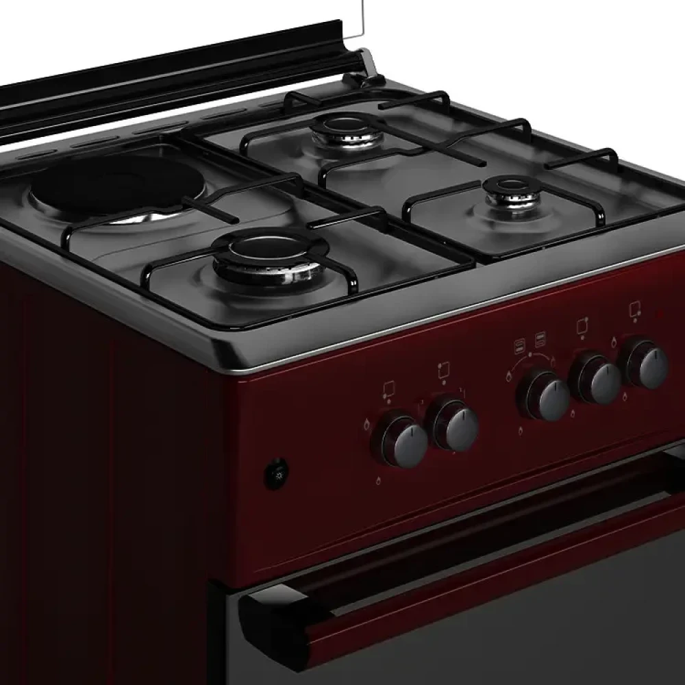 Maxi 60x60 Gas Cooker (3+1 Burners) – Red, Up & Down Oven Burner, Double Glass Door