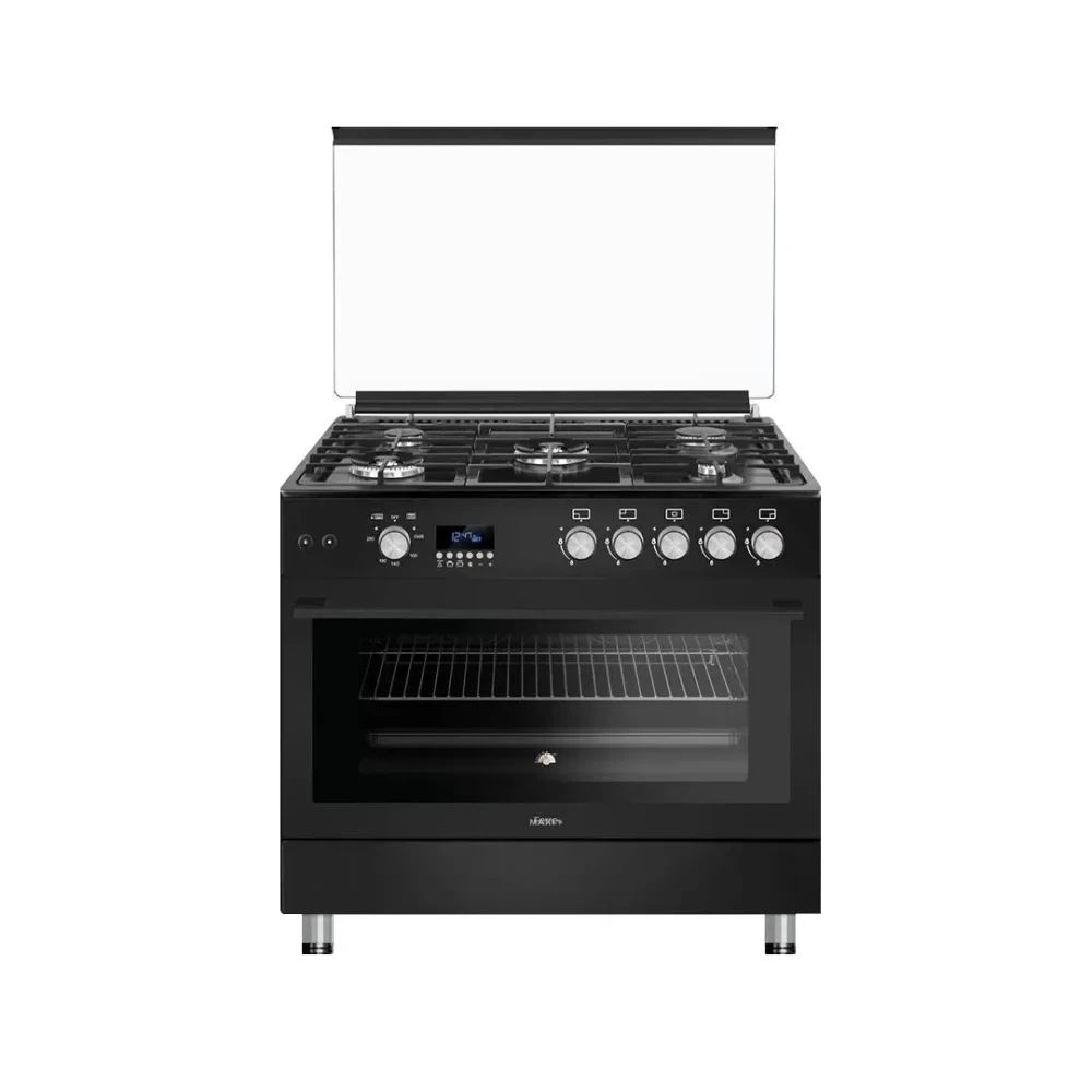 Maxi 60x90 Gas Cooker FK962DBB – 5 Burners, Full Black Matte, Turbo Oven & Rotisserie