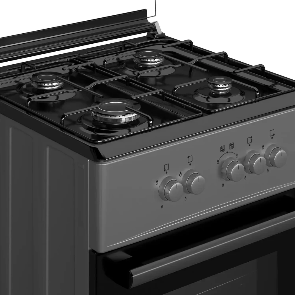 Maxi 60x60 Gas Cooker (4 Burners) Black & Grey – BASIC Oven Series