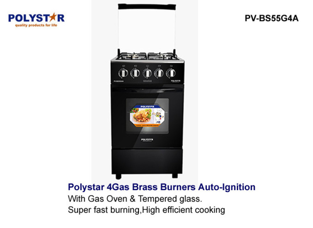 POLYSTAR 4 BRASS BURNER GAS COOKER WITH AUTO IGNITION|PV-S55G4A